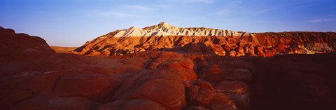 Framed Badlands at sunset, Escalante, Utah, USA Print