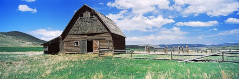 Framed Old barn in a field, Colorado, USA Print