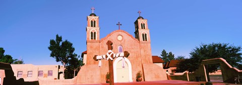 Framed Church in a city, San Miguel Mission, Socorro, New Mexico, USA Print