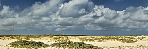 Framed Clouds over the beach with California Lighthouse in the background, Aruba Print