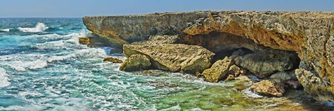 Framed Rock formations at the coast, Aruba Print