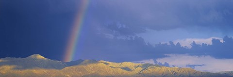 Framed Rainbow over mountain, Anza Borrego Desert State Park, Borrego Springs, San Diego County, California, USA Print