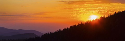 Framed Orange Sunset at Clingmans Dome, Tennessee Print