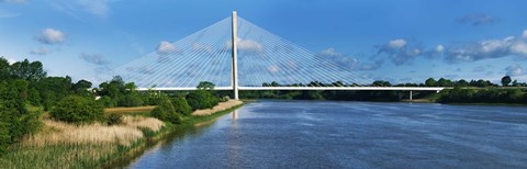Framed Cable stayed bridge across a river, River Suir, Waterford, County Waterford, Republic of Ireland Print
