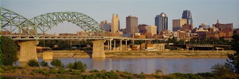 Framed Bridge over a river, Kansas city, Missouri, USA Print