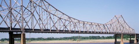 Framed USA, Missouri, St. Louis, Martin Luther King Jr Memorial Bridge over Mississippi River Print