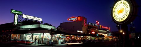 Framed Tourists at a restaurant, Fisherman's Wharf, San Francisco, California, USA Print