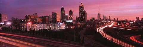 Framed Atlanta, Georgia (purple sky) Print