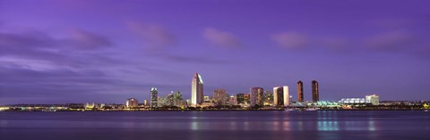 Framed USA, California, San Diego, dusk Print