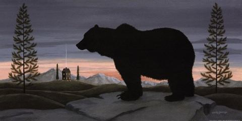 Framed Bear at Dusk Print