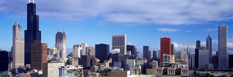 Framed Skyscrapers in a city, Sears Tower, Chicago, Cook County, Illinois, USA Print