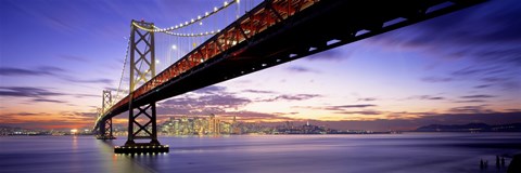 Framed Bay Bridge at Twilight Print