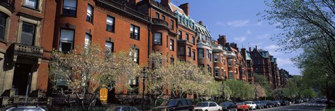 Framed Buildings in a street, Commonwealth Avenue, Boston, Suffolk County, Massachusetts, USA Print