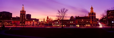 Framed Buildings in a city, Country Club Plaza, Kansas City, Jackson County, Missouri, USA Print