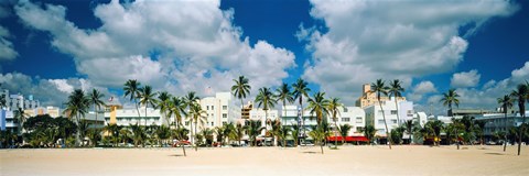 Framed Hotels on the beach, Art Deco Hotels, Ocean Drive, Miami Beach, Florida, USA Print