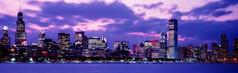 Framed Sunset Chicago IL USA Print