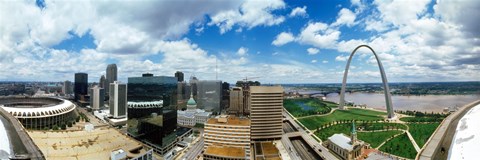 Framed Buildings in a city, Gateway Arch, St. Louis, Missouri, USA Print