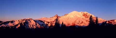 Framed Sunset Mount Rainier Seattle WA Print