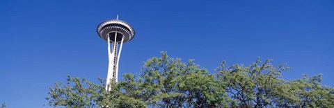 Framed Low angle view of a tower, Space Needle, Seattle Center, Seattle, King County, Washington State, USA Print