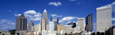 Framed Skyscrapers in a city, Charlotte, Mecklenburg County, North Carolina, USA Print