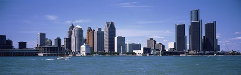 Framed Detroit Waterfront, Michigan Print