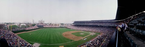 Framed Spectators watching a baseball mach in a stadium, Wrigley Field, Chicago, Cook County, Illinois, USA Print