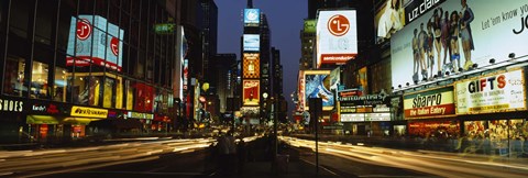 Framed Shopping malls in a city, Times Square, Manhattan, New York City, New York State, USA Print
