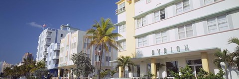 Framed Art Deco Hotels, Ocean Drive, Florida, USA Print