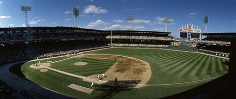 Framed High angle view of a baseball match in progress, U.S. Cellular Field, Chicago, Cook County, Illinois, USA Print