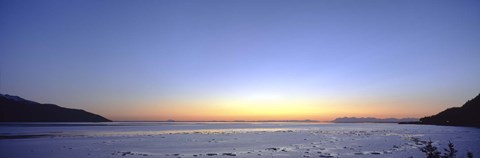 Framed Sunset over the sea, Turnagain Arm, Cook Inlet, near Anchorage, Alaska, USA Print