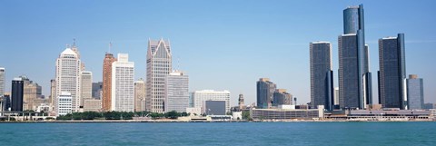 Framed Close-Up of Detroit Skyline Print