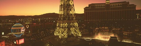 Framed Paris Hotel and Eiffel Tower, Las Vegas Print