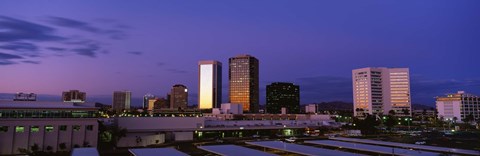 Framed Phoenix Skyline at dusk, Arizona Print