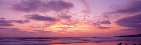 Framed Clouds in the sky at sunset, Pacific Beach, San Diego, California, USA Print