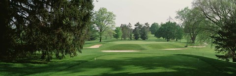 Framed Sand trap at a golf course, Baltimore Country Club, Maryland, USA Print