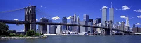 Framed Brooklyn Bridge Skyline New York City NY USA Print