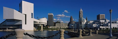 Framed Building at the waterfront, Rock And Roll Hall Of Fame, Cleveland, Ohio, USA Print