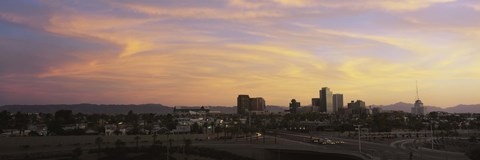 Framed Sunset Skyline Phoenix AZ USA Print