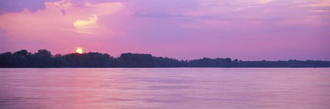 Framed Sunset Mississippi River Memphis TN USA Print