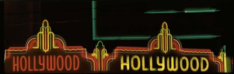 Framed Hollywood Neon Sign Los Angeles CA Print