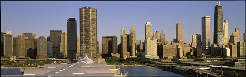 Framed Chicago skyscrapers on a sunny day, IL Print