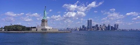 Framed Statue of Liberty and Twin Towers Print