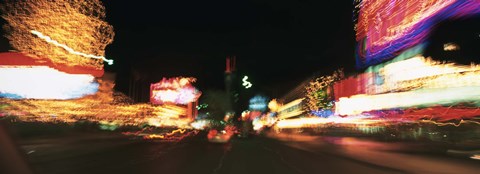 Framed Strip At Night, Las Vegas, Nevada, USA Print