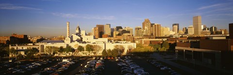 Framed USA, Colorado, Denver, High angle view of parking lot Print