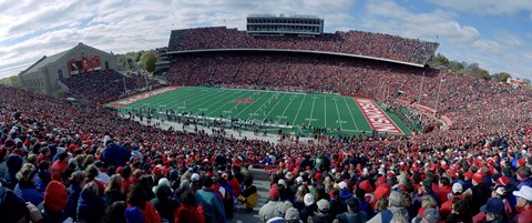 Framed University Of Wisconsin Football Game, Camp Randall Stadium, Madison, Wisconsin, USA Print