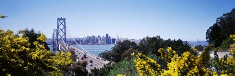 Framed Bay Bridge In San Francisco, San Francisco, California, USA Print