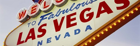 Framed Close-up of a welcome sign, Las Vegas, Nevada Print