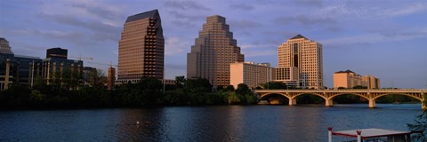Framed Bridge over a river, Congress Avenue Bridge, Austin, Texas, USA Print