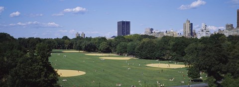 Framed High angle view of the Great Lawn, Central Park, Manhattan, New York City, New York State, USA Print