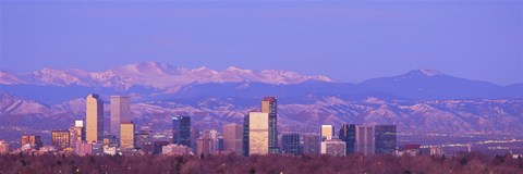 Framed Denver Skyline, Colorado Print